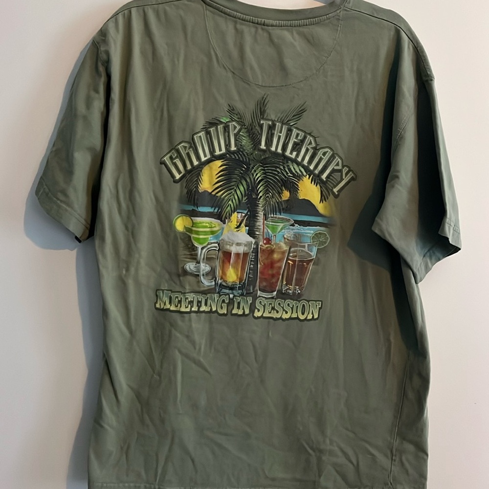 Vintage Newport‎ Blue Group Therapy Drinking Tropical Beach Vacation Tee Mens L